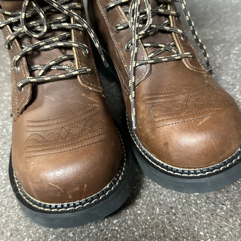 Justin Gy985 Women's 8B Steel Toe Safety Work Boots EH Waterproof Slip Resistant